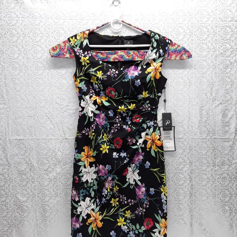 Adrianna Papell Printed Zenya Drape Sheath Dress